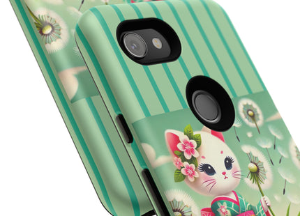 Geisha Kitten and the Dandelion Phone Cases