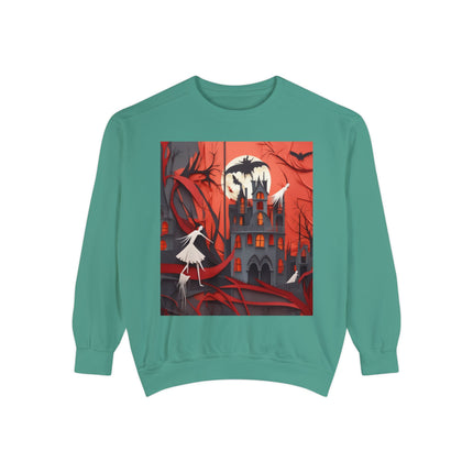 Halloween Night Scene Unisex Garment-Dyed Sweatshirt