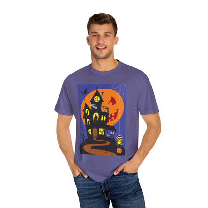 Halloween Night at the Haunted House Unisex Garment-Dyed T-shirt