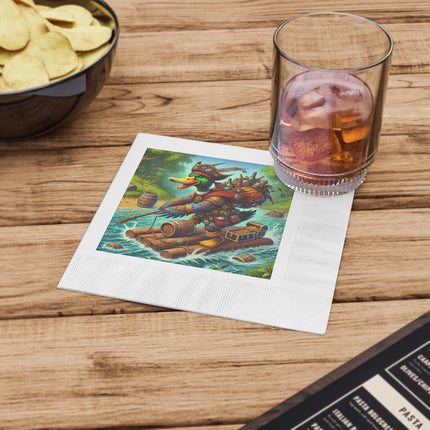 The Daring Drake White Coined Napkins