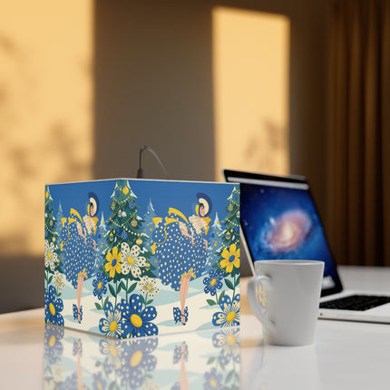 💙🌼 The Bluebell Christmas Promenade Light Cube Lamp – Art Deco Holiday Fantasy