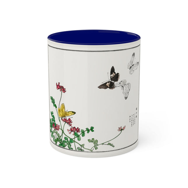 Butterflies and flower illustration by Morimoto Toko Colorful Mugs, 11oz