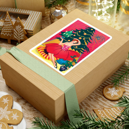 Art Deco Christmas Enchantment Kiss-Cut Stickers (4 Sizes)