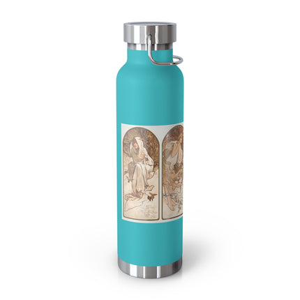 The Seasons by Alphonse Maria Mucha Copper Vacuum Insulated Bottle, 22oz