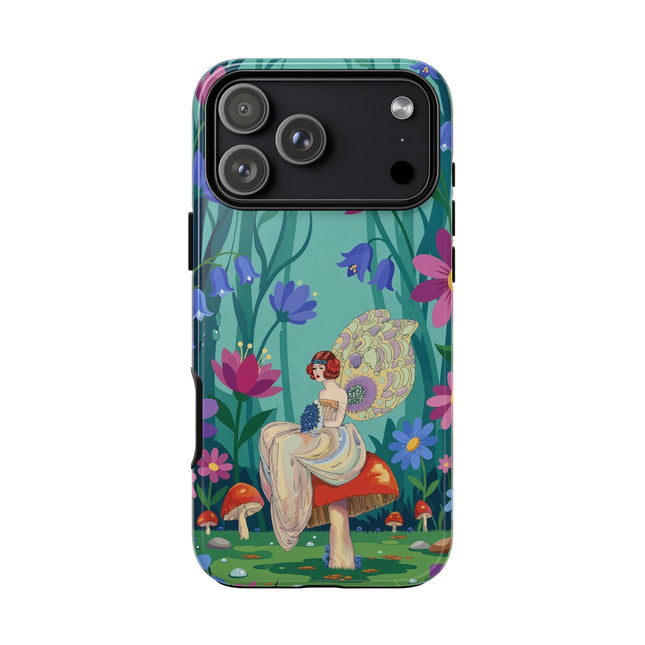 🧚🍄 The Lady Of The Enchanted Mushroom Forest Phone Case – Art Deco Fairy Garden Fantasy