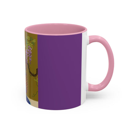 Wisteria Elegance Colorful Mug (11oz, 15oz) – Floral Beauty, Kimono Art & Timeless Grace
