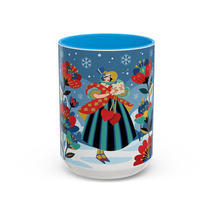 ❤️❄️ The Winter Heart Messenger Colorful Mug – Art Deco Snow Garden Fantasy