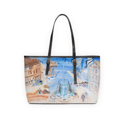 Composition au port et à la fontaine by Raoul Dufy PU Leather Shoulder Bag