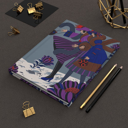 ❄️💜 The Ladies Of The Winter Flower Garden Hardcover Journal – Art Deco Winter Fashion Whimsy