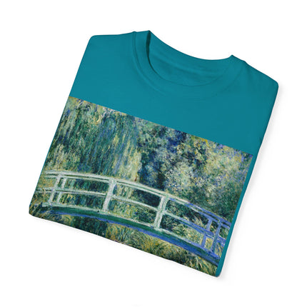 Water Lilies and Japanese Bridge by Claude Monet Unisex Garment-Dyed T-shirt