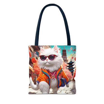 Fashionista Feline Puzzle Tote Bag (AOP)