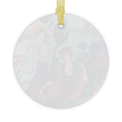 🎭🌸 The Ladies Of The Secret Masquerade Glass Ornament – Art Deco Floral Mystery