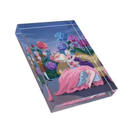 🌹💋 The Lady Of The Secret Rendezvous Acrylic Art Block – Art Deco Romantic Whimsy