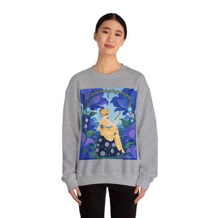 🪞🌺 The Enchanted Garden Mirror Crewneck Sweatshirt – Art Deco Fashion Whimsy