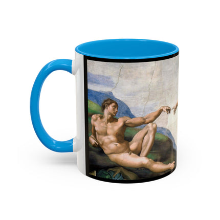 The Creation of Adam by Michelangelo Buonarroti Colorful Mugs (11oz, 15oz)
