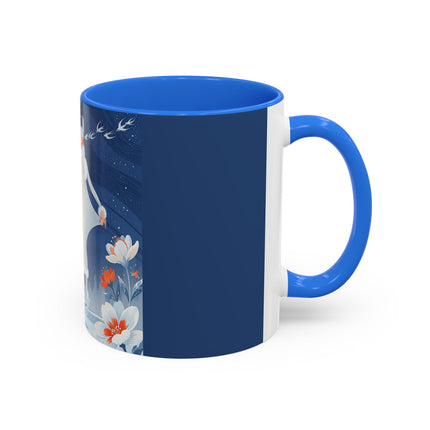 ❄️⛸️ The Winter Skater’s Flight Colorful Mug – Art Deco Floral Fantasy