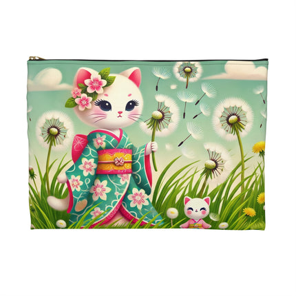 Geisha Kitten and the Dandelion Wish Accessory Pouch – Gentle Wish & Quiet Wonder