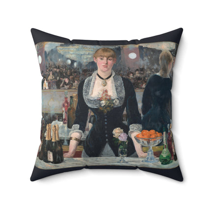 A Bar at the Folies-Bergère by Edouard Manet Spun Polyester Square Pillow