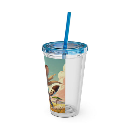 Swift Cheetah Sunsplash Tumbler with Straw, 16oz