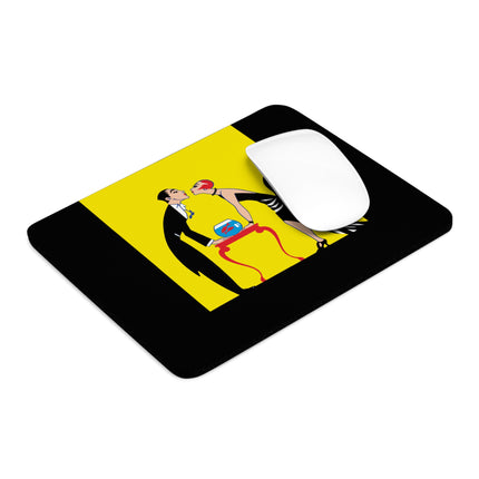 A Moment of Elegance: A Passionate Embrace Amidst Golden Splendor Mouse Pad, Round and Rectangle
