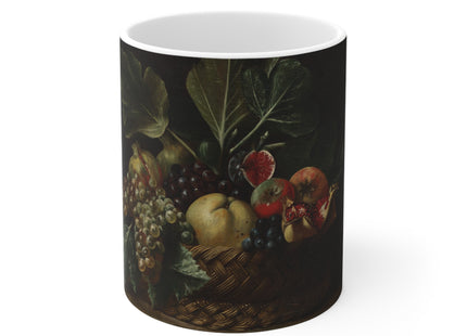 Basket of Fruit by Bartolomeo Cavarozzi Ceramic Mug 11oz