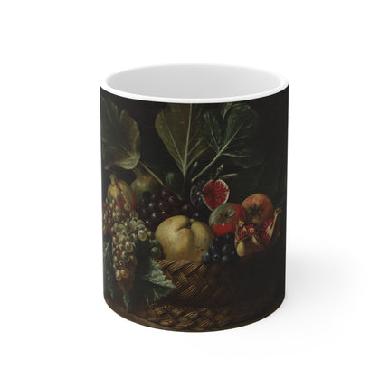 Basket of Fruit by Bartolomeo Cavarozzi Ceramic Mug 11oz
