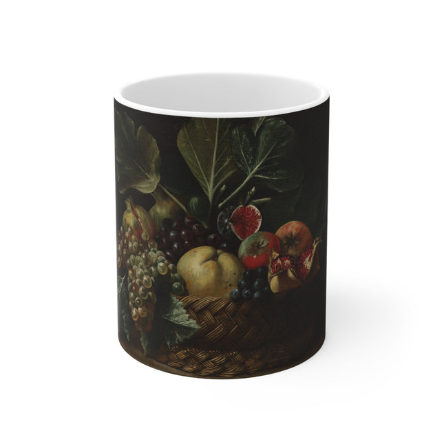 Basket of Fruit by Bartolomeo Cavarozzi Ceramic Mug 11oz