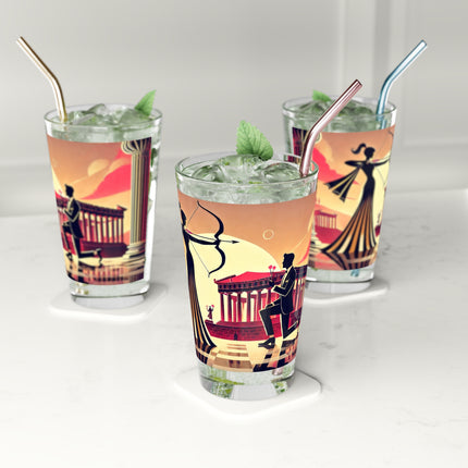 Art Deco Valentine's Romance Glass, 16oz
