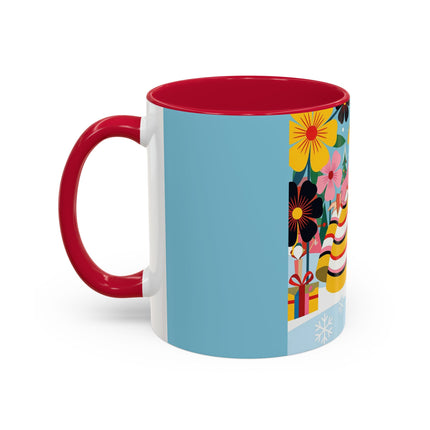🌼🎄 The Christmas Blossom Belle Colorful Mug – Colorful Art Deco Holiday Fantasy