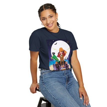 Moonlit Pirate Halloween Unisex Garment-Dyed T-shirt