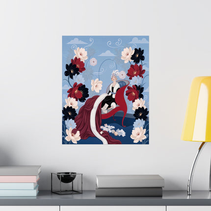💌🌺 The Lady Of The Love Letters Matte Vertical Poster – Art Deco Romantic Elegance
