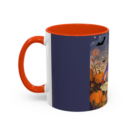 🌙🎃 The Moonlit Garden Walk Colorful Mug – Elegant Halloween Charm