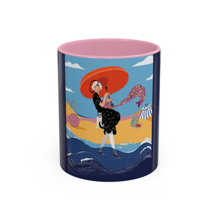Beachside Promenade Colorful Mugs – Chic Summer Stroll & Coastal Glamour