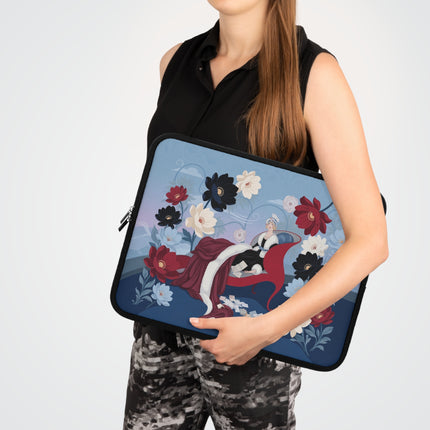 💌🌺 The Lady Of The Scarlet Love Letters Laptop Sleeve – Art Deco Floral Romance