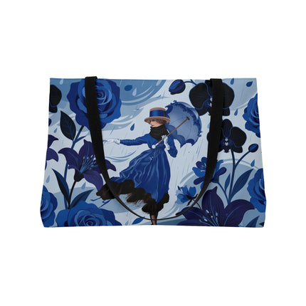 ☔💙 The Blue Rain Promenade Weekender Tote Bag – Art Deco Floral Fashion