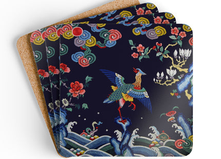 Rank Badge with Mandarin Corkwood Coaster Set