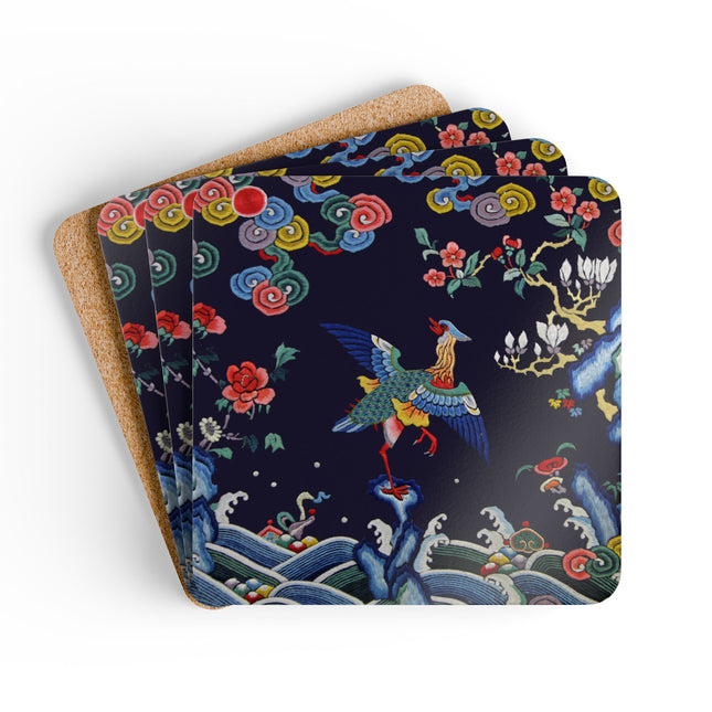 Rank Badge with Mandarin Corkwood Coaster Set