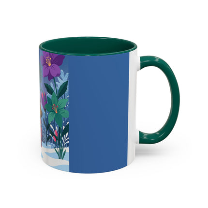 🌹❄️ The Holly Rose Of Winter Colorful Mug – Art Deco Christmas Garden