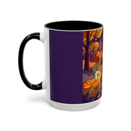 🐈‍⬛🎻 The Black Cat's Moonlit Melody Colorful Mug – Whimsical Halloween Music