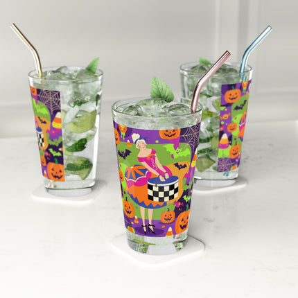 🍬🎃 The Lady Of Candy Corn Hollow Glass, 16oz – Colorful Halloween Charm
