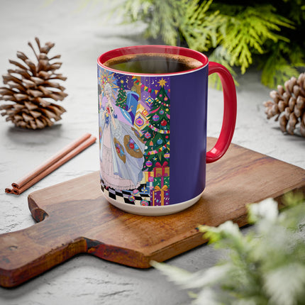 🎄✨ The Lady Of The Christmas Ornament Colorful Mug – Art Deco Holiday Fantasy