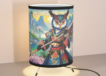 Cyberpunk Samurai Owl Tripod Lamp