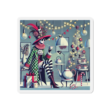 Whimsical Christmas Tea Party Die-Cut Magnets (5 Sizes)