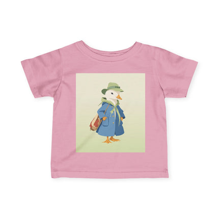 🦆🎒 The Little Woodland Duck Explorer Infant Fine Jersey Tee – Whimsical Storybook Adventure