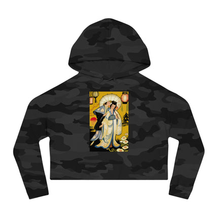 Golden Embrace Women’s Cropped Hooded Sweatshirt