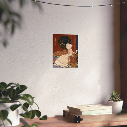 💌🐕 The Lady Of The Secret Letter Matte Vertical Poster – Art Deco Salon Elegance