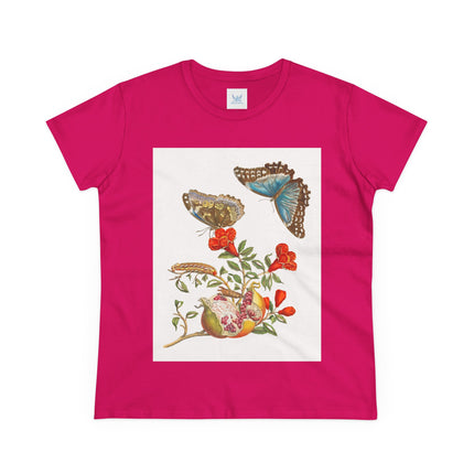 Blue Butterflies and Pomegranate Cotton Tee