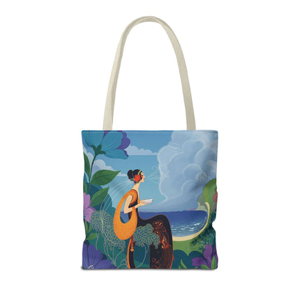 🌊🌺 The Lady Of The Seaside Garden Tote Bag – Art Deco Coastal Fantasy