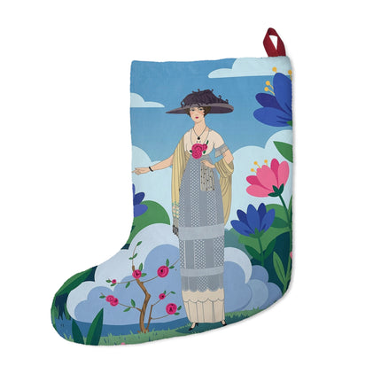 🌸☀️ Garden Of New Beginnings Christmas Stocking – Art Deco Floral Elegance