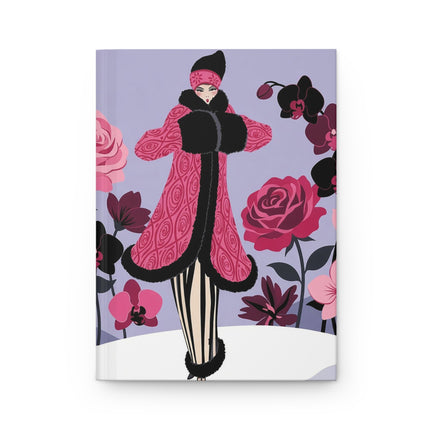 🌹❄️ The Lady Of The Winter Rose Garden Hardcover Journal – Art Deco Floral Elegance